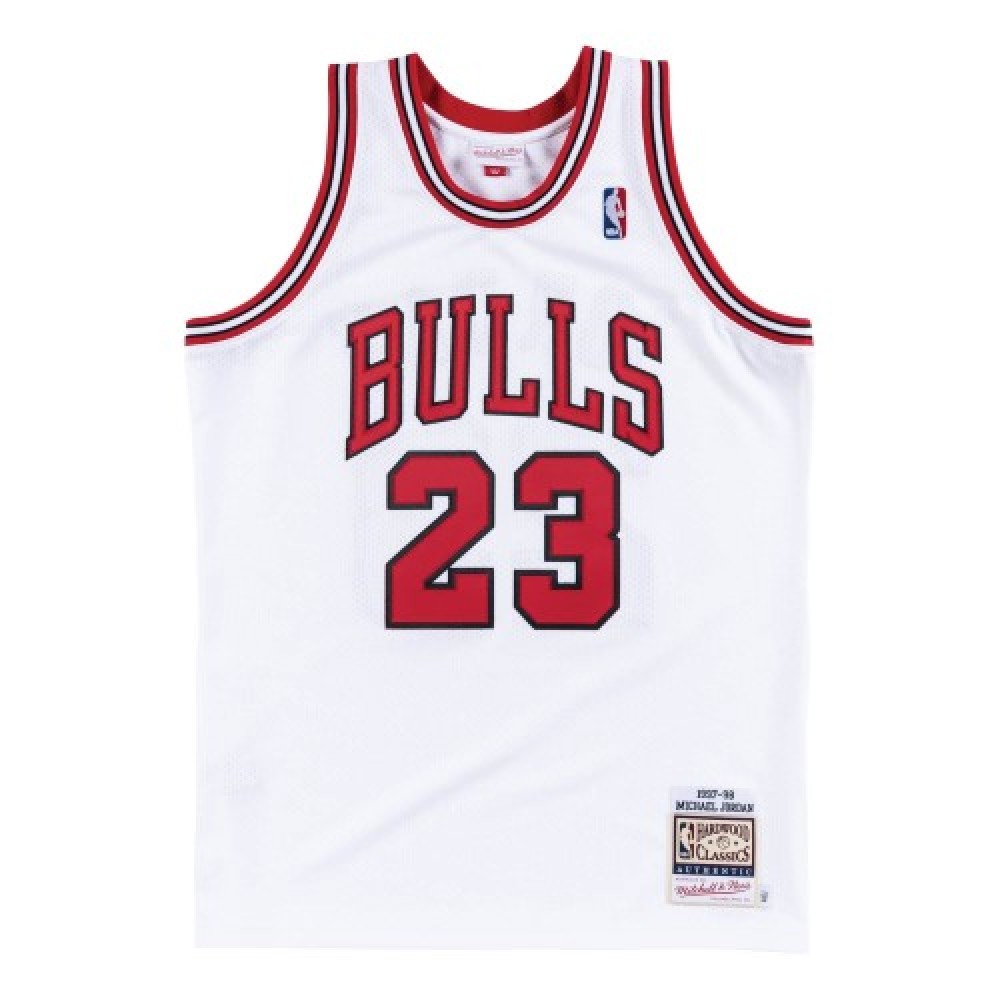 Men's Chicago Bulls Michael Jordan #23 Throwback White 1997-98 Hardwood Classics Player Jersey-Pro Kit Vault | Brand New 26/27 Sports Jerseys